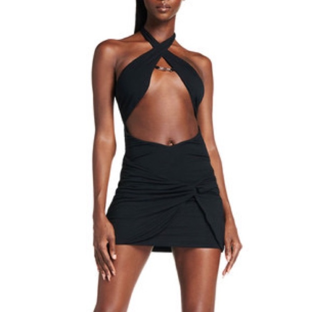 Black I.AM.GIA Cosma Halter Mini Dress S